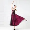 Stage Draag Gladde balzaaljurk Stanard Rumba Tango Dance -kostuums Foxtrot Spaans Rode Flamenco