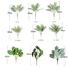 Flores decorativas verdes de plantas plásticas de folha artificial verde decorações ao ar livre decorações escutelárias árvores tropicais folhas falsas ou bom