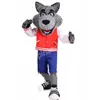 Rozmiar dla dorosłych Przyjazny college wilk Mascot Costume Cartoon Elk Character Suits Suits Karnawał Dorośli Rozmiar Świąt urodzinowy Halloween strój na zewnątrz