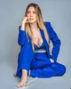 Royal Blue Women Pants Suits Tailored Celebrity Slim Lady Blazer Sets Prom Daily Wear For Wedding 2 Pieces Jacket and Pants