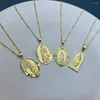 Anhänger Halsketten Metall Kristall Strass Heilige Jungfrau Guadalupe Frauen Halskette Für Mädchen 2023 Religion Wunsch Beten Schmuck