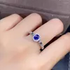 Cluster Rings Super Quality Natural And Real Sapphire Ring 925 Sterling Silver