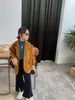 Casaco 2023 estilo meninos meninos outono de inverno algodão moda de manga completa Jaqueta infantil 3-8 anos