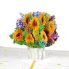 Presentkort Creative Bouquet of Flowers Mors dag 3D Threedimensional gratulationskort Moder Lärares dag Universal Blessing Card Z0310