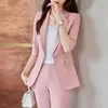 Women's Suits Blazers Spring Summer Half Sleeve Formal OL Styles Professional Business Work Wear Pantsuits Trousers Set Office Uniform Blazers 230310