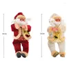 Christmas Decorations -Goods Sitting Santa Claus Doll Home Furnishing Gift Flannel Toys Xmas Table Decor Creamy-White