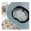 Berretti Denim Fabric Pure Color Beach Cap Donna Uomo Cotton Bucket Hats Sunbonnet Cappello da pescatore Suede Panama