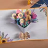 Cartões -presente 3D Bouquet Card Presente para Mães Mãe Mã