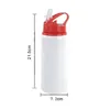 Bärbar 600 ml Sippy Cups Diy Sublimation Blanks 20oz Water Bottle Kids Sport Tumbler Aluminium Mug Drink