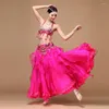 Vêtements de scène 3 couleurs tenue de danse orientale femmes vêtements de danse professionnel Costume de ventre perlé 3 pièces grande taille tasse C/D soutien-gorge ceinture jupe