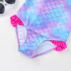 One-Pieces 2022 New Girls Swimwear One Piece Swimsuit Children's Swimwear Mermaid Kid Summer Sport Bathing Suit Swimming W0310