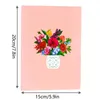 Cartes-cadeaux Carte pop-up 3D Carte de voeux de bouquet de fleurs avec enveloppe Papier fraîchement coupé Carte florale pop-up pour anniversaire anniversaire fête des mères Z0310