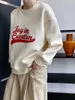 여자 후드 땀 셔츠 레트로 편지 자수 프린트 스웨터 여자 옷 봄 라운드 넥 탑 코트 bluzki 230310