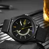 Armbandsur 2023 Modestil Trend Men's Silicone Mesh Strap Luxury Watch Calendar Quartz Professional Casual Men