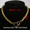 Choker Punk Hip Hop Thick Short Chain Circle Necklace Gold Color Stainless Steel Chokers Collar Women Neck Jewelry Party