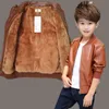 Jackets Winterleer voor babyjongen kleding Kinderjas Zwart bruine kleur Manteau Garcon Kinderen Out meter 230310