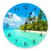 Wandklokken strand oceaan sky landschap wandklok modern design woonkamer decoratie keuken klok mute muur horloge home interieur decor 230310