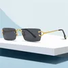 Top luxe designer zonnebril 20% korting op kleine vierkante frameloze modestraatglazen gepersonaliseerde klauw legskajia