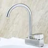 Rubinetti per lavandino del bagno 1PC Rubinetto per lavabo Panca Due rubinetti per lavabo per acqua vecchia e fredda in acciaio inossidabile 304 spazzolato a doppio foro