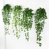 Decorative Flowers Artificial Green Dill Plant Vine For Outdoor Home Garden Room Wall Decoration Hanging Rattan Plastic Fake Silk Leaves Ivy