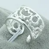 女性のファッションの結婚指輪925シルバーリングかわいいロマンチックな花チャームオープンパーティージュエリーギフトanel