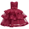 Flicka klänningar baby flickor blomma tutu julklänning småbarn barn elegant prinsessa bröllopsfest barn brithday kläder vestidos