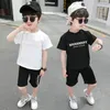 In stock 2-7 Years Designer Kids Clothing Sets T-Shirt Pants Set Brand printing Children 2 Piece pure cotton Clothing baby Boys girl Fashion Appare