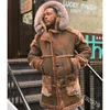 Мужские внизу Wepbel Men Long Parka Full Eleve Lake Plus Размер теплые густые меховые капюшоны карманы на кнопку