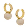 Earings Women's Pearl plated earrings with Round Earrings