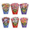 Cartes-cadeaux 3D Pop Up Bouquet De Fleurs Avec Carte De Note Et Enveloppe Cartes De Voeux Sans Arc Pour La Saint-Valentin Cadeaux De Fête Des Mères Z0310