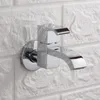 Grifos de lavabo para baño, fregona, grifo de piscina, montado en la pared, grifo de lavabo de balcón cromado de apertura rápida de latón negro pequeño frío individual