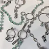 Kedjor hangzhi 2023 punk personlighet enkel mynta flerfärg Opal Zircon Stitching Choker Choker Halsband för Women Girl Jewelry1