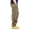 Men's Pants FGKKS Men Multi-pocket Cargo Pants Zipper Pure Cotton Straight Leg Pants Loose Casual Solid Color Construction Pants 230310