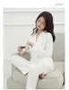 Women's Sleepwear Women's Silk-encrusted Diamond-trimmed Long-sleeved Long Pants Pajama Set Wear Home Suit Silk Pajamas Sexy Pajamas 230310