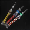 Glass Oil Burner Necta Kit with Hookah 10mm Male Smoking Pipes Thick Pyrex Nail Keck Clips Silicone Container Reclaimer for Somke