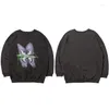 Men's Hoodies 2023 Streewear Butterfly Sweatshirt Pullover Mens Hip Hop Harajuku Cotton Black HipHop Loose Oversize Shirt