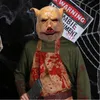 Bulex Scary Horror Latex Pig Head Mask Masquerade Costume Animal Cosplay Full Face Latex Mask Halloween Party Decoration