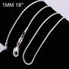 Chokers Drop Shippng 20pcslot 925 Sterling Silver 1mm Snake Chain 16inch - 24 tum 925 Silver Jewelry Silver Fashion Chain Necklace 230310