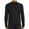 Hommes t-shirts printemps automne à manches longues t-shirt hommes mode col couleur unie décontracté hauts pullover hommes tricot t-shirts homme vêtements