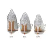 Kristalontwerper Stiletto Women Royal Style Heel Heel Sier Wedding For Bride Pumps Wedding Party Prom Shoes Plus Maat 3 5420