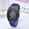 2020 Men Watch Luxury Watch Black Colored Silicone Strap Fashion Designer Watch Sport Quartz Analog Clock Relogio Masculi276U