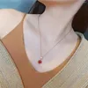 Cadeias Colar coreano Feminino Titânio Red Chain Clavicle Anti-alérgica e não Fading Lucky Ano de Pingente