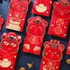 Confezione regalo Sacchetti portafortuna in carta per festival di primavera Regali per bambini Anno Tasche per soldi Hongbao Buste rosse Regalo