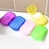 Tek kullanımlık taşınabilir kutulu sabun kağıt yıkama el banyosu seyahat kokulu köpük küçük plastik sabun kutusu rastgele renk