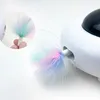 Cat Toys Toy Smart Teaser UFO Pet Turntable Ching Training Toys USB Laddning Byt ut Feather Interactive Auto DGES 230309