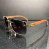 20 % RABATT Neue Herren- und Damen-Sonnenbrillen von Luxusdesignern 20 % RABATT auf übergroße Big Square Wood es Herren-Randlose Brillen Buffalo Horn Retro-Sonnenbrille Gafas De SolKajia