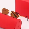 Luxury Designer High Quality Sunglasses 20% Off square frameless trend physical shooting frame fashion sunglassesKajia