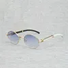 Óculos de sol femininos de luxo masculino feminino de búfalo preto búfalo búfalo redonda oleosidade de madeira woen woemn arco de óculos transparentes moldura Oculos shadeskajia