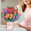 Geschenkkarten, 3D-Pop-Up-Blumenstrauß, Muttertagskarten, DIY, faltbare Papier-Pop-Up-Blumen-Grußkarten für Mutter, Freundinnen, Ehefrau, Geburtstag Z0310