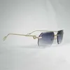 Luxury designerskie męskie okulary przeciwsłoneczne damskie vintage bez krawędzi mężczyźni Oculos Diamond Cuting Lens Kształt Shade Metal Ramka przezroczyste okulary czytanie gafaskajia